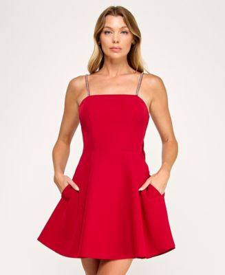 j*n様 【新品未使用】Dress code ND ver. RETRO STR City Studios Juniors' Square Neck Rhinestone Trimmed Straps Dress