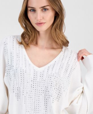 Women's Embellished Dolman-Sleeve Sweater