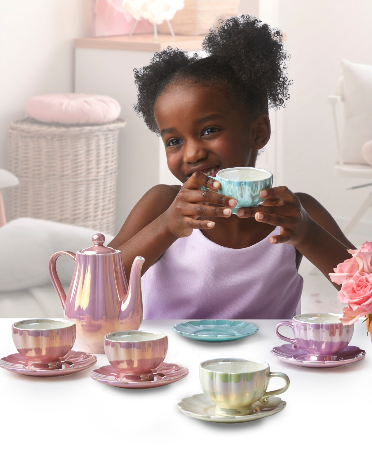 Journey Girls Glam Tea Party Ceramic Tea Set In Multi