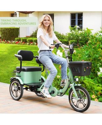 Foldable Electric Tricycle for Adults E-Trike with 400W Motor, 34-Mile Range & Comfortable Rear Seat | Speed Limit for Safety