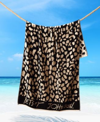 Leopard Printed Cotton Blend Beach Towel 36&amp;quot; x 72&amp;quot;