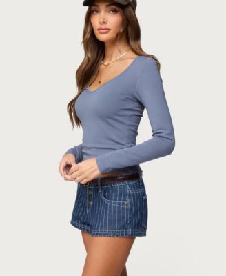 Women's Moreen Ribbed Long Sleeve T Shirt