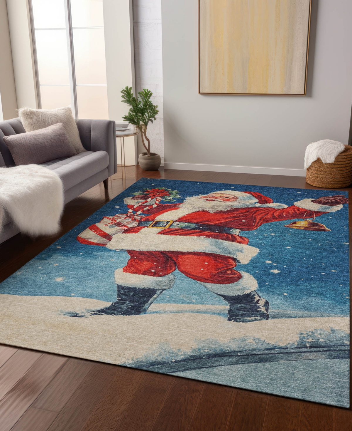 Addison Holiday Washable Indoor/outdoor Acn1807 3'x5' Area Rug In Blue