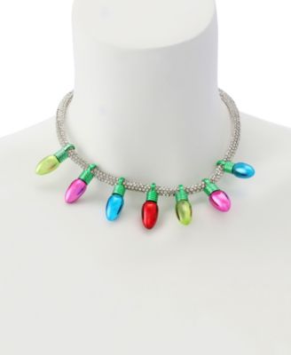 Faux Stone Santa Baby Christmas Lights Bib Necklace