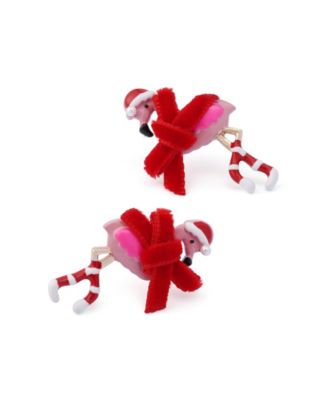 Faux Cultivated Pearl Santa Baby Flamingo Earrings