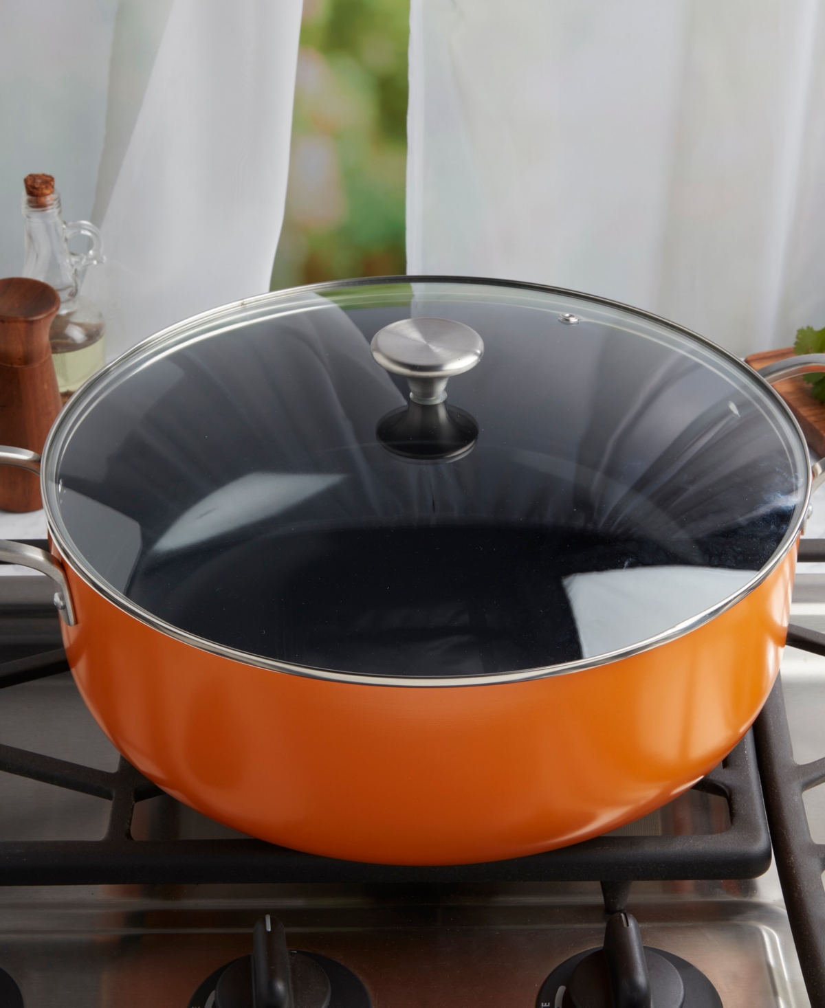 Infuse Latin Caldero Nonstick Aluminum 10.5-quart Saute Pan In Orange