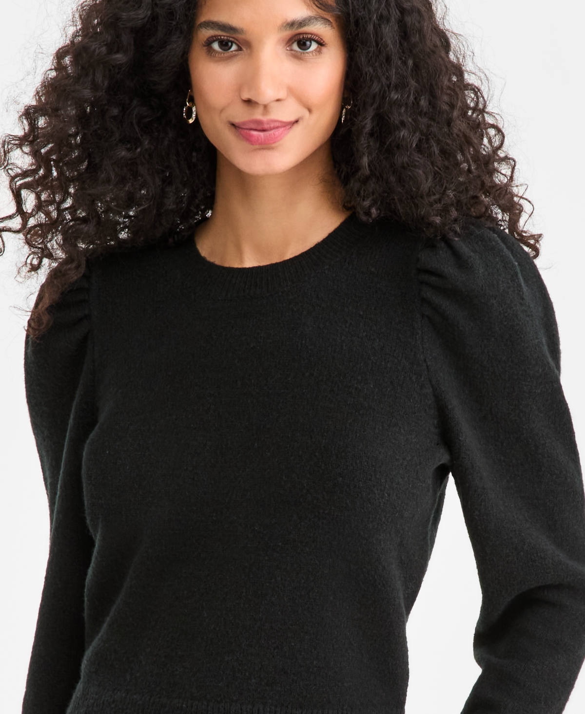 On 34th Women's Puff-Sleeve Crewneck Sweater, Macy's Exclusive