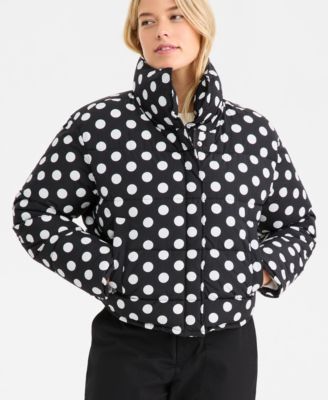 Women's Cropped Dot Puffer Jacket, Macy's Exclusive