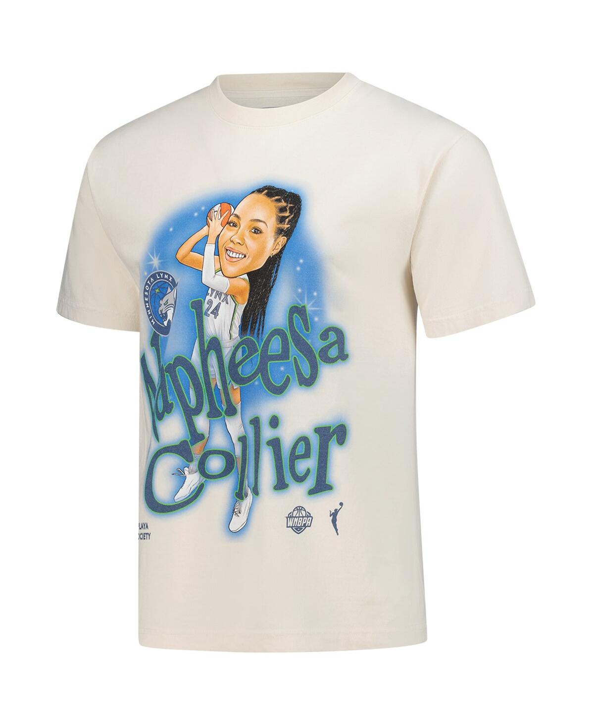 Playa Society Men's And Women's Napheesa Collier Oatmeal Minnesota Lynx Sketch T-shirt In White