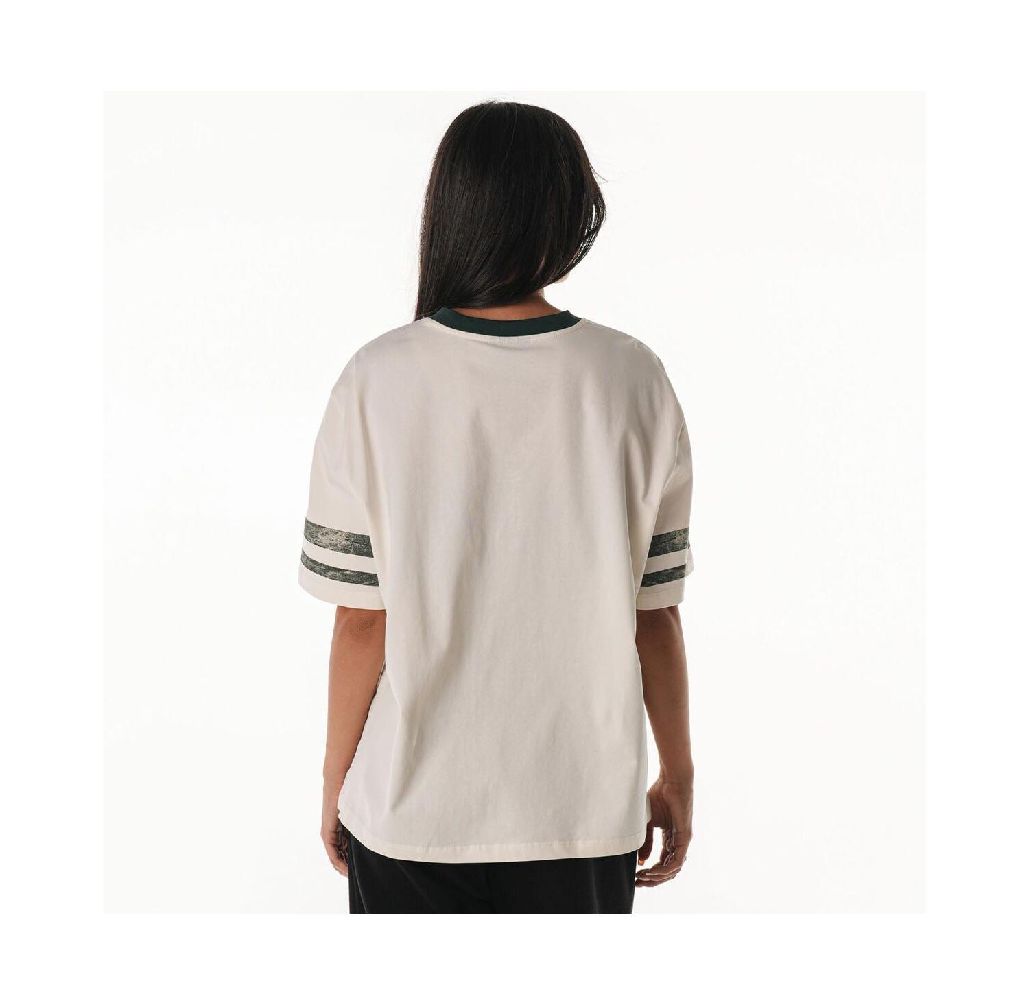 Women's Cream New Orleans Saints Vintage Drop Shoulder Oversized Boyfriend T-Shirt