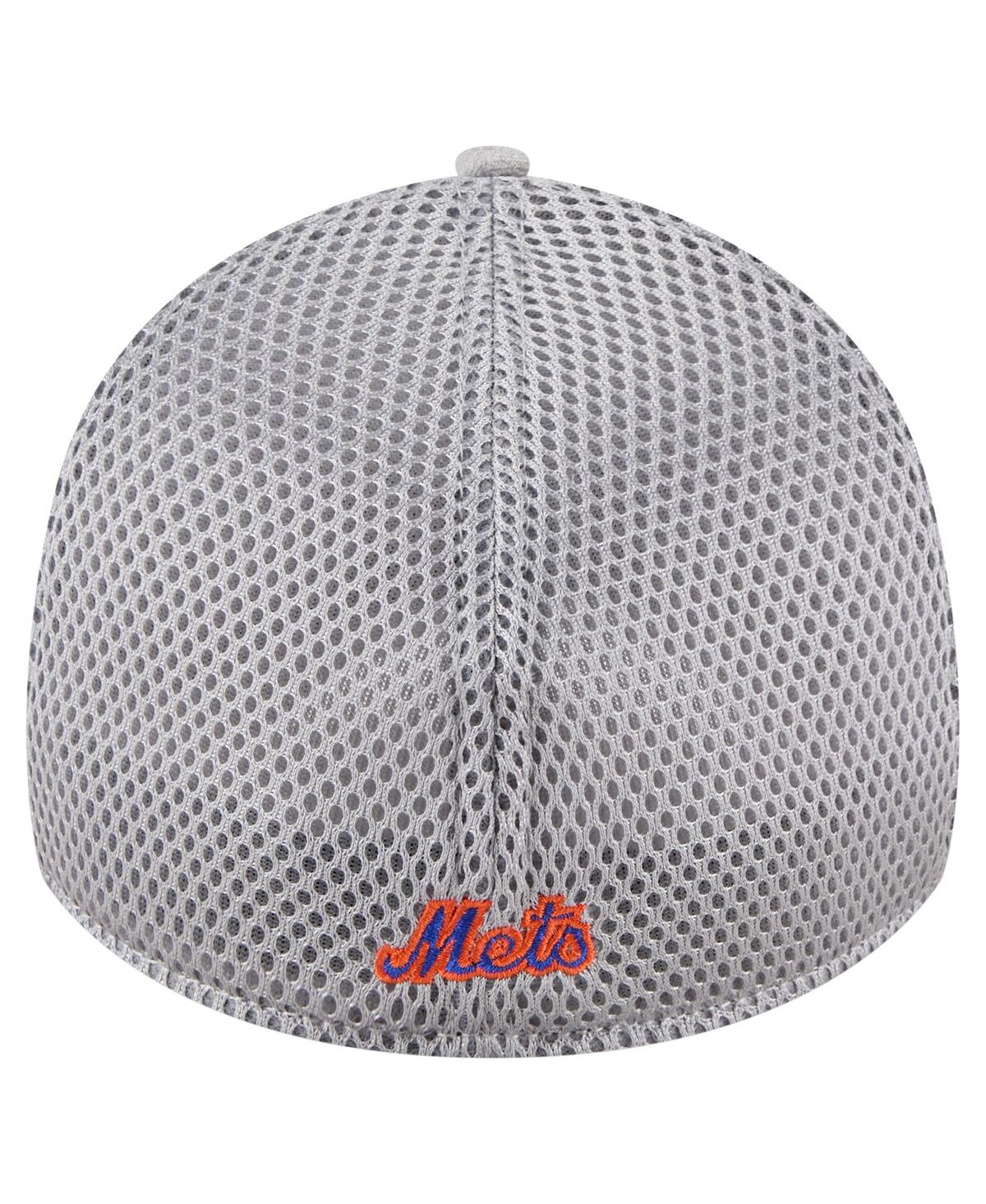 New Era Men's Gray New York Mets Visor Paint Splatter 39thirty Flex Hat In White