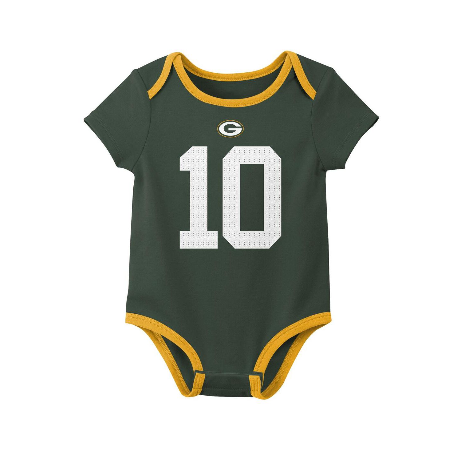 Baby Boys and Girls 3-Pack Jordan Love Green Bay Packers Name & Number Bodysuit Set
