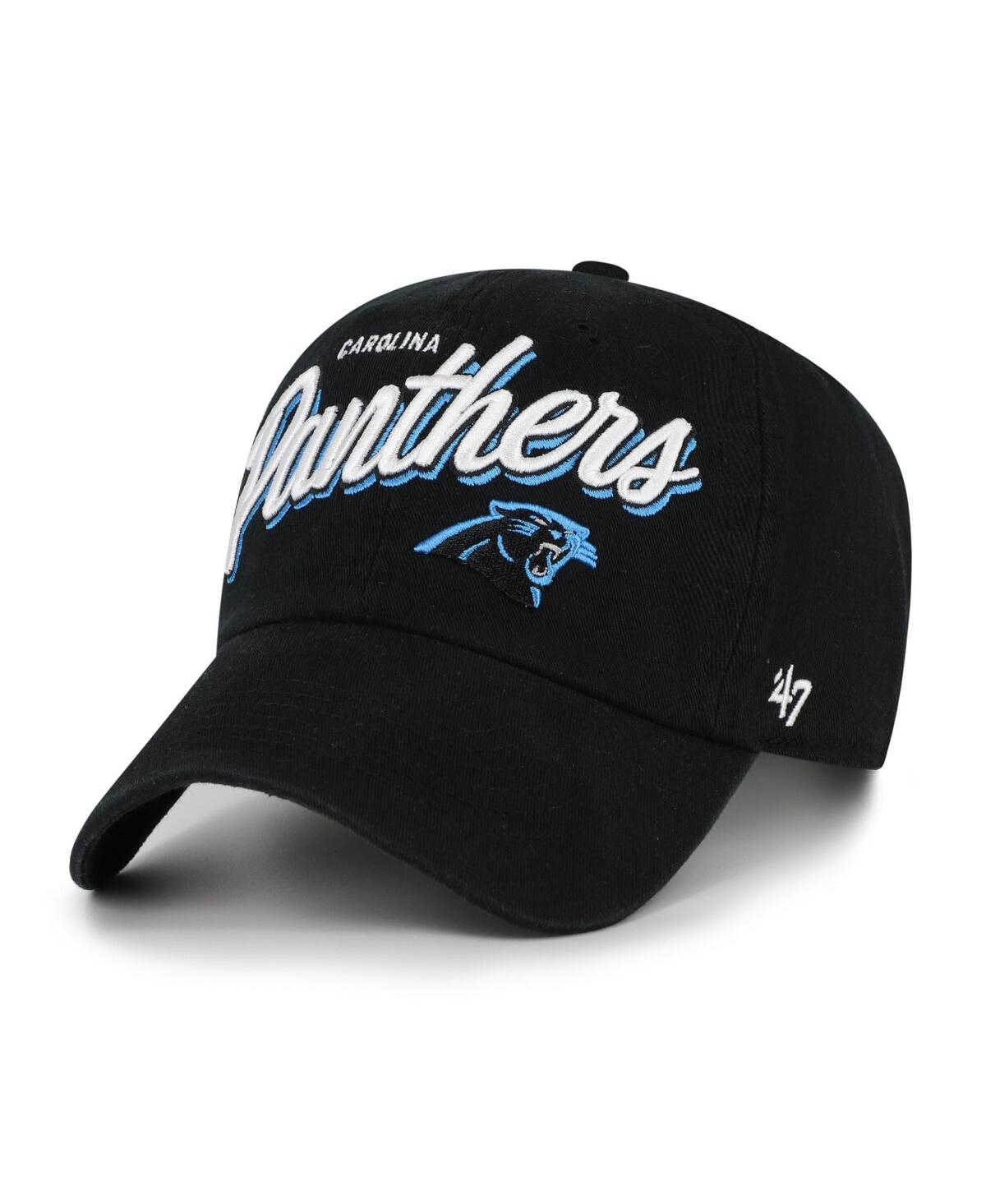 47 Brand Women's Black Carolina Panthers Ariana Clean Up Adjustable Hat In Black