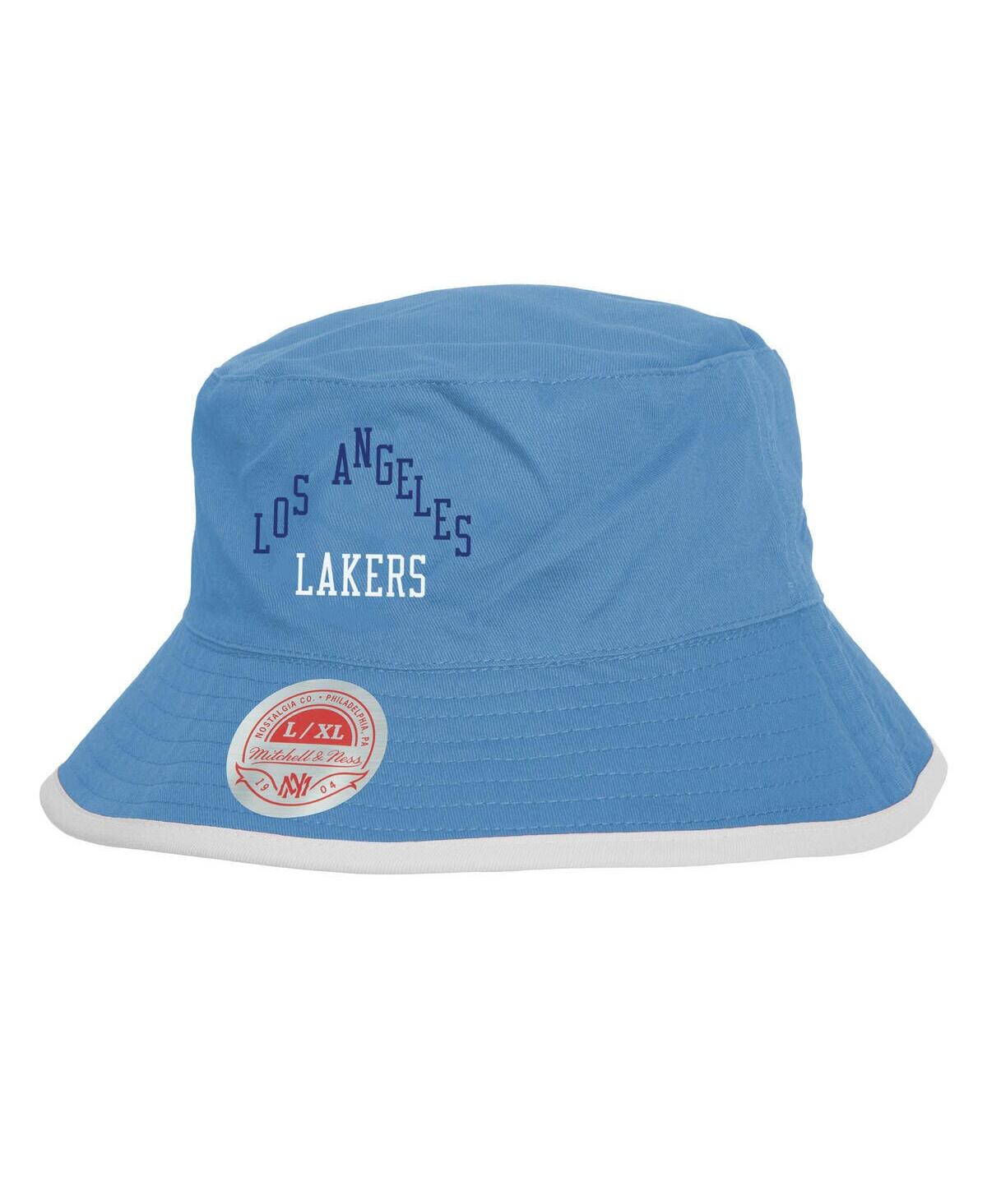 Mitchell & Ness Men's Black/light Blue Los Angeles Lakers Flip It Reversible Bucket Hat In Black