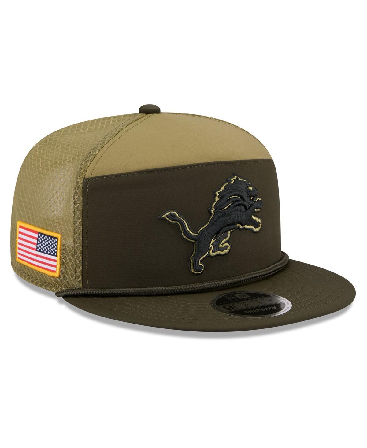New Era Men's Dark Green Detroit Lions 2025 Salute To Service Split Panel 9fifty Snapback Hat In Green