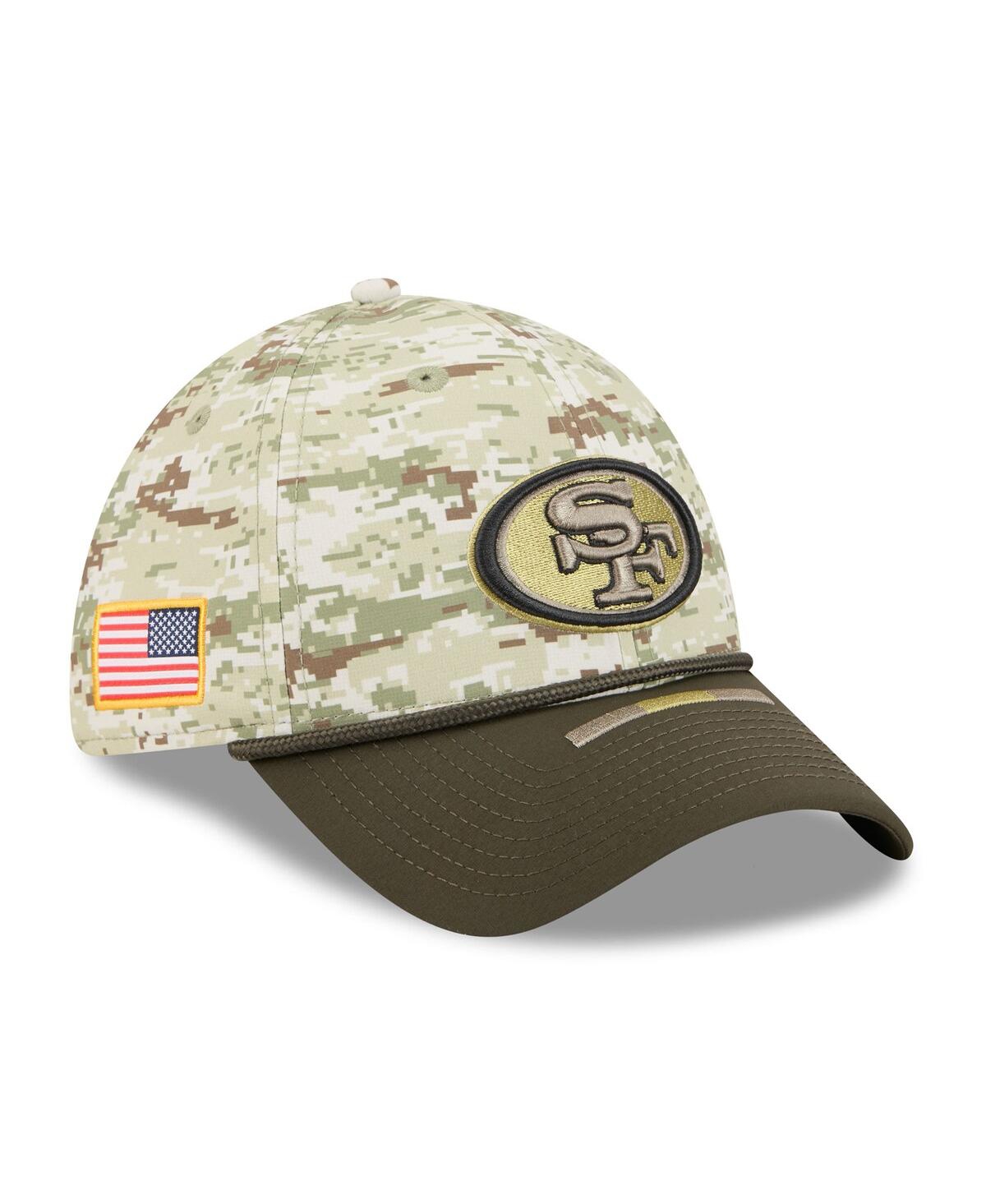New Era Men's Camo/dark Green/dark Green San Francisco 49ers 2025 Salute To Service 39thirty Flex Hat In Green