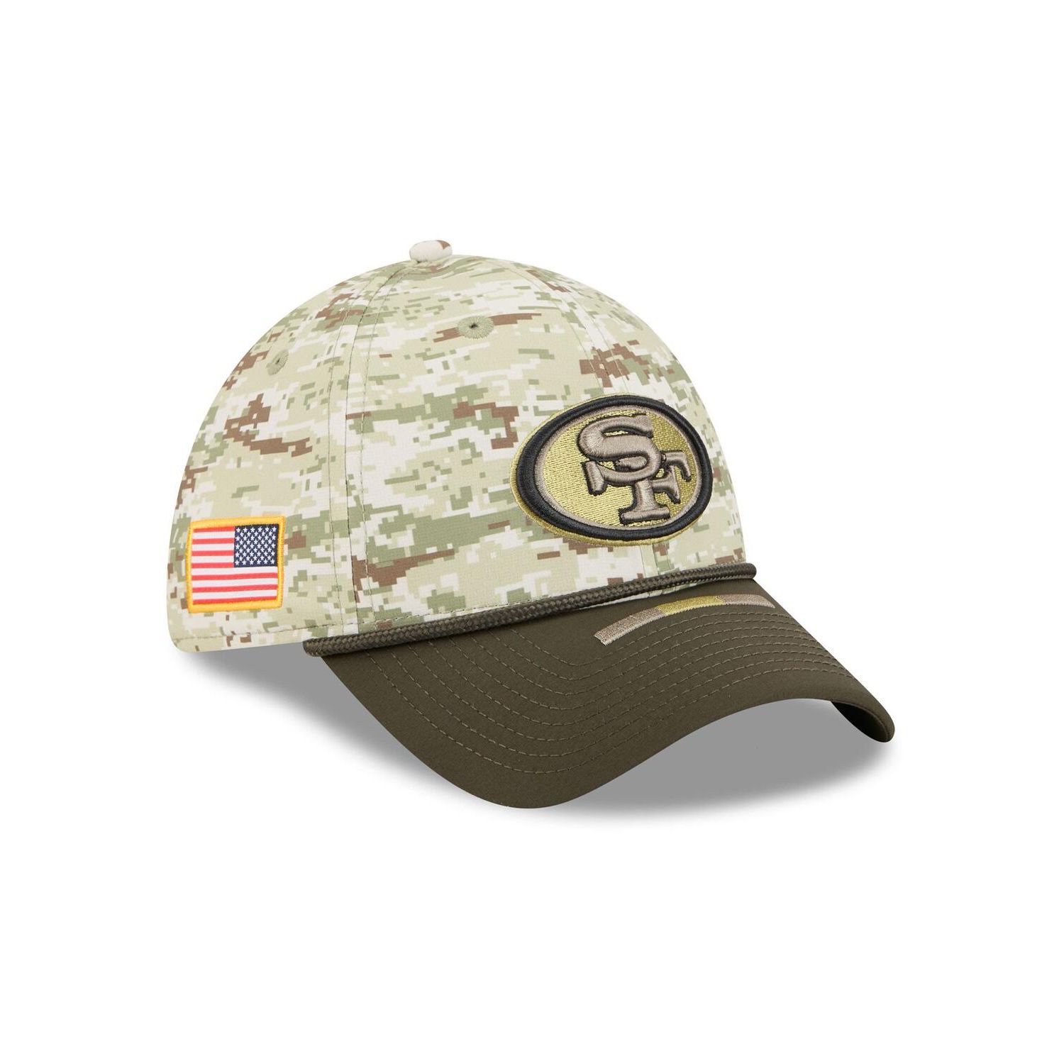 Men's Camo/Dark Green/Dark Green San Francisco 49ers 2025 Salute to Service 39THIRTY Flex Hat