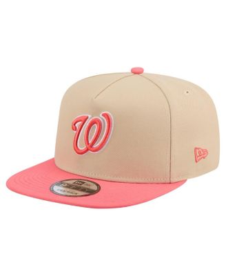 Men's Light Beige/Coral Washington Nationals Color Pack A-Frame 9FIFTY Snapback Hat