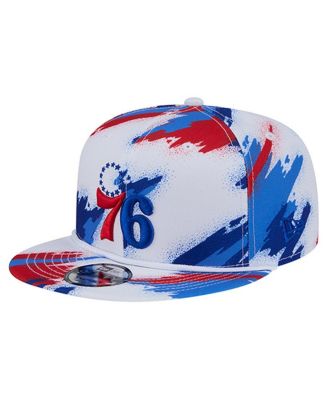 New Era - Men's White Philadelphia 76ers Paint 9FIFTY Snapback Hat
