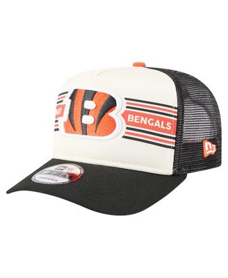 New Era - Men's&nbsp;Cream/Black Cincinnati Bengals Banner A-Frame 9FIFTY Trucker Snapback Hat