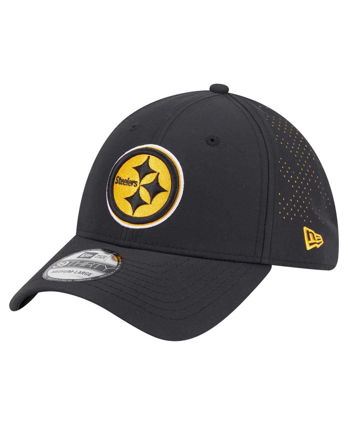 New Era Men's Black Pittsburgh Steelers Night 39THIRTY Flex Hat