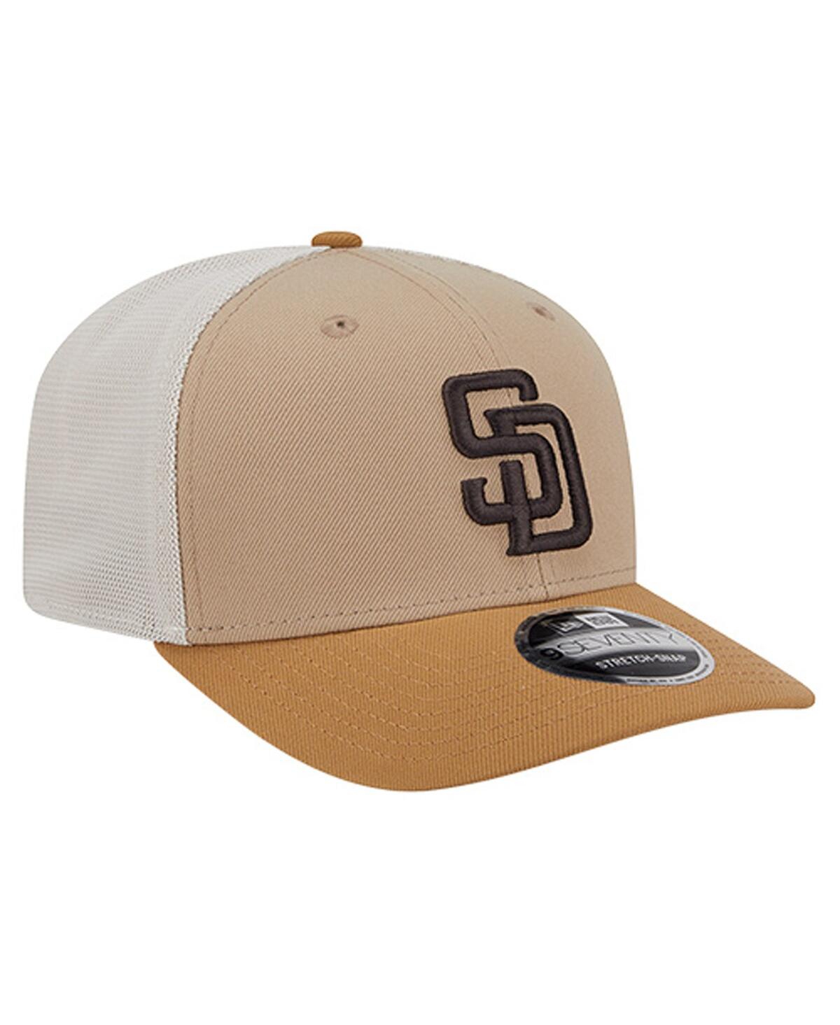 New Era Men's Stone/white San Diego Padres 9seventy Trucker Adjustable Hat In Brown