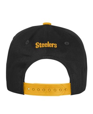 Big Boys and Girls Black Pittsburgh Steelers True Retro Adjustable Hat