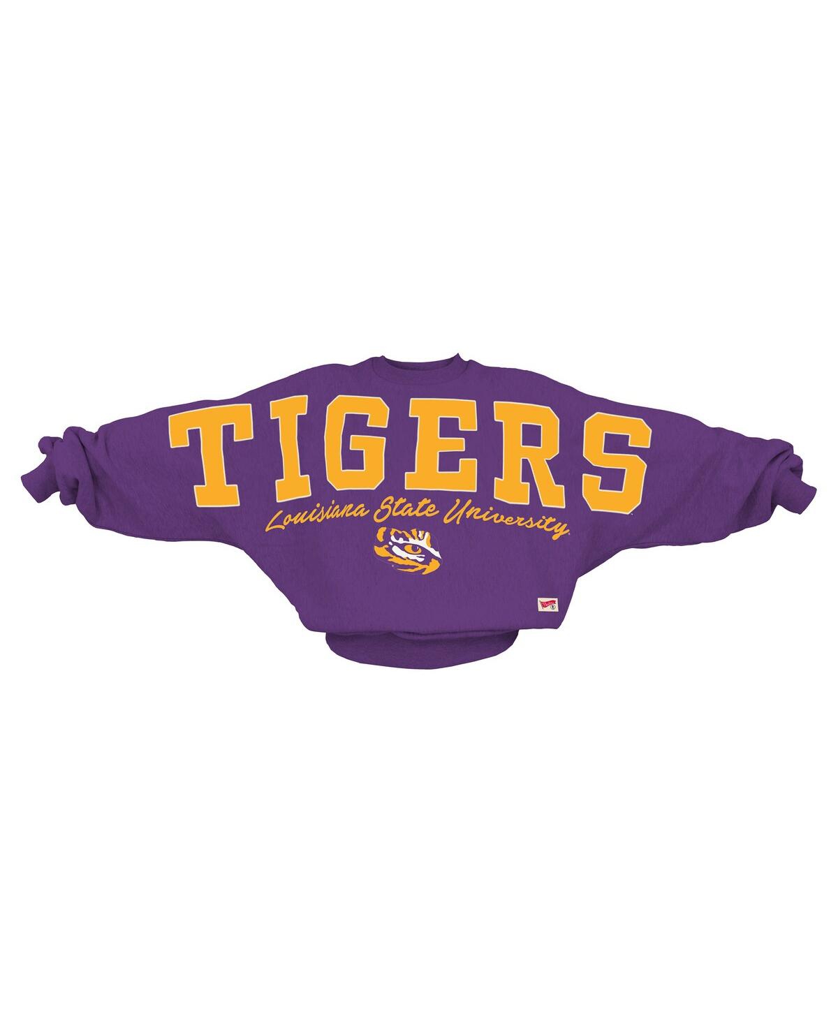 Pressbox Women's Purple Lsu Tigers Flannigan Oversized Dolman Pullover Sweatshirt In Purple