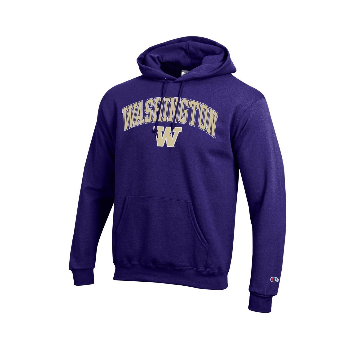 Men's Purple Washington Huskies Arched Logo Fleece Pullover Hoodie