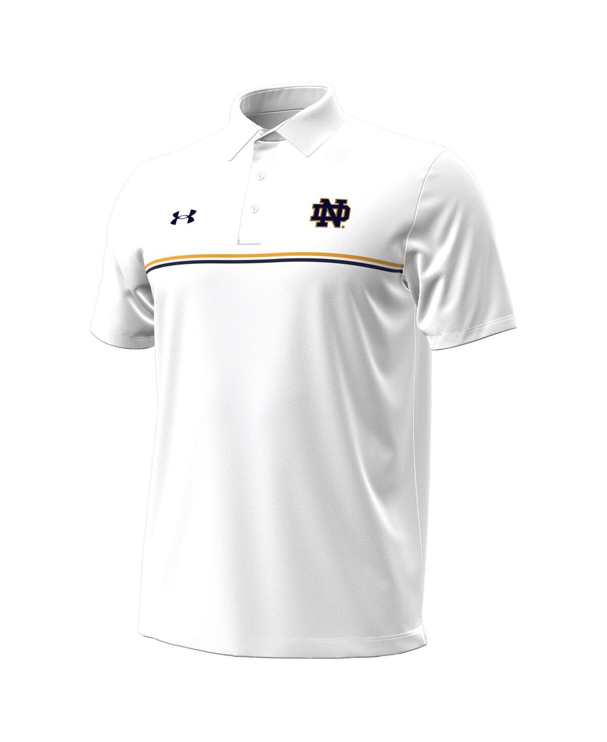 Under Armour Under Armor Men's White Notre Dame Fighting Irish Performance Drive Chest Stripe Polo Shirt In White