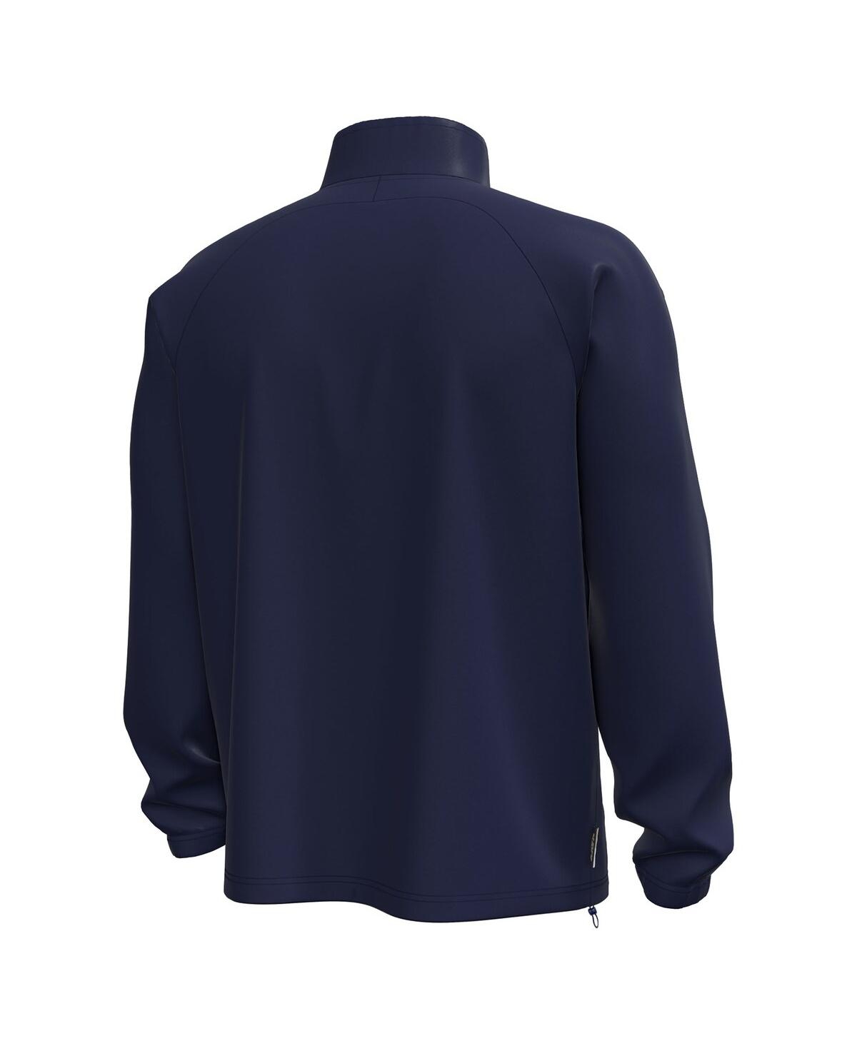 Under Armour Men's Navy Midshipmen Unstoppable Woven Anorak Storm Tech Half-zip Jacket Hoodie In Animal Print