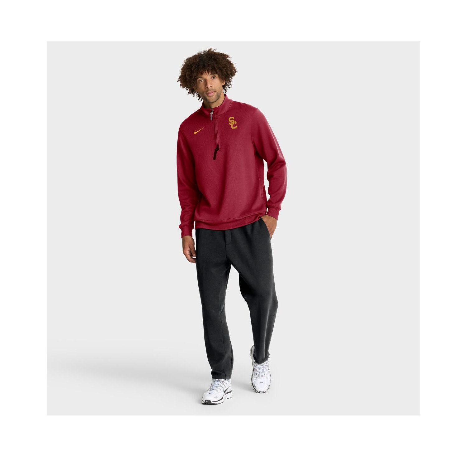 Men's Cardinal USC Trojans 2025 Coaches Premium Dri-FIT Half-Zip Pullover Sweatshirt