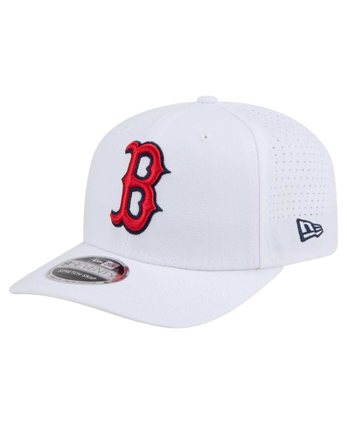 New Era Men's White Boston Red Sox Coolera 9seventy Adjustable Hat In White