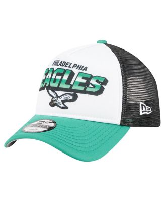 New Era - Toddler White/Kelly Green Philadelphia Eagles Throwback Streak 9FORTY A-Frame Adjustable Hat