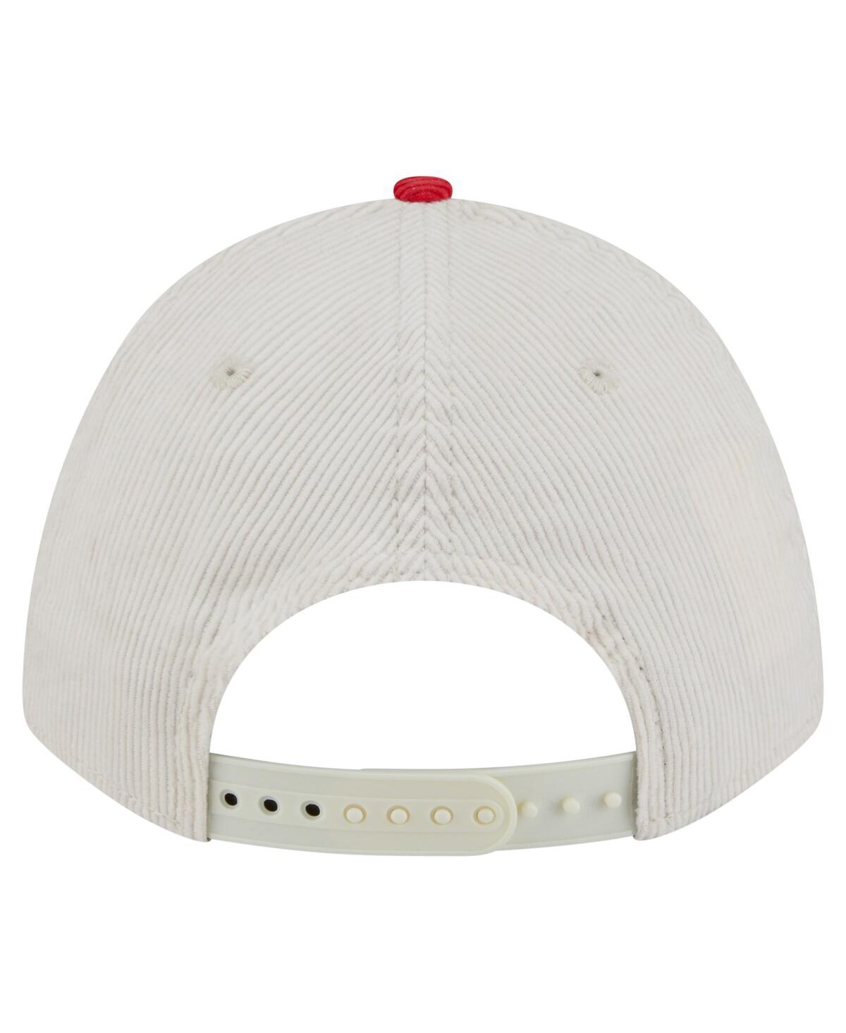 New Era Men'sâ Cream/red Tampa Bay Buccaneers Two-tone Sided Corduroy 9forty A-frame Adjustable Hat In Neutral