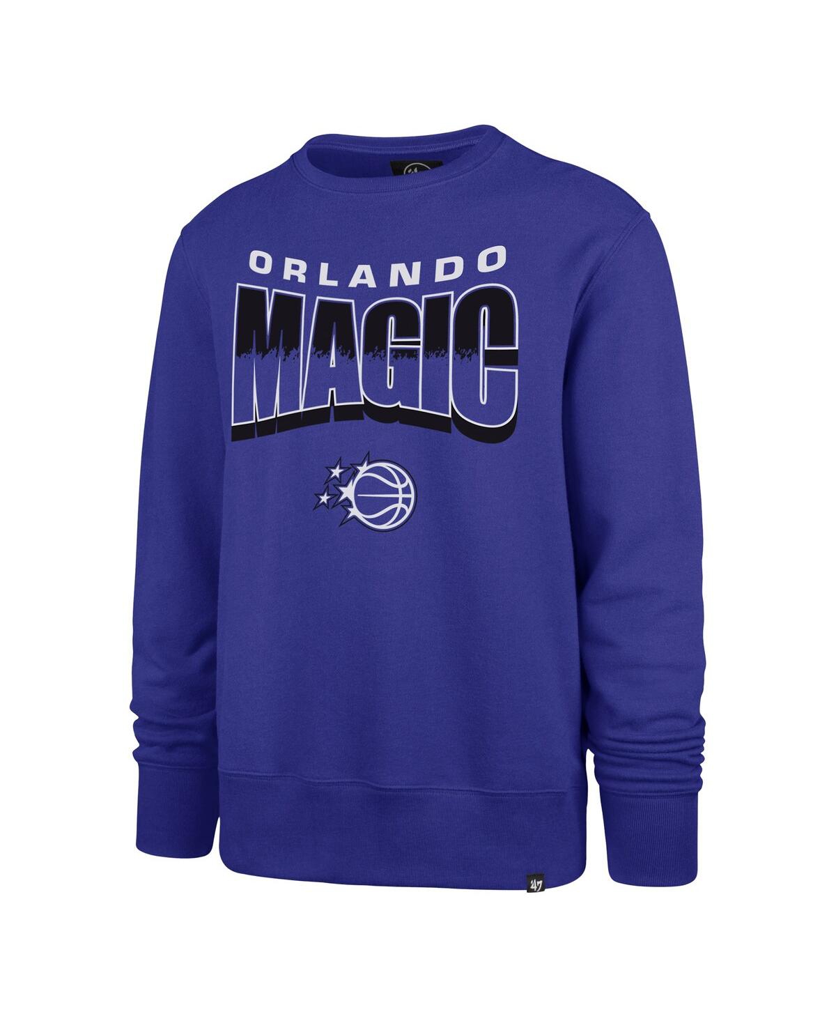 47 Brand Men's And Women's Blue Orlando Magic Brush By Headline Crewneck Sweatshirt In Blue