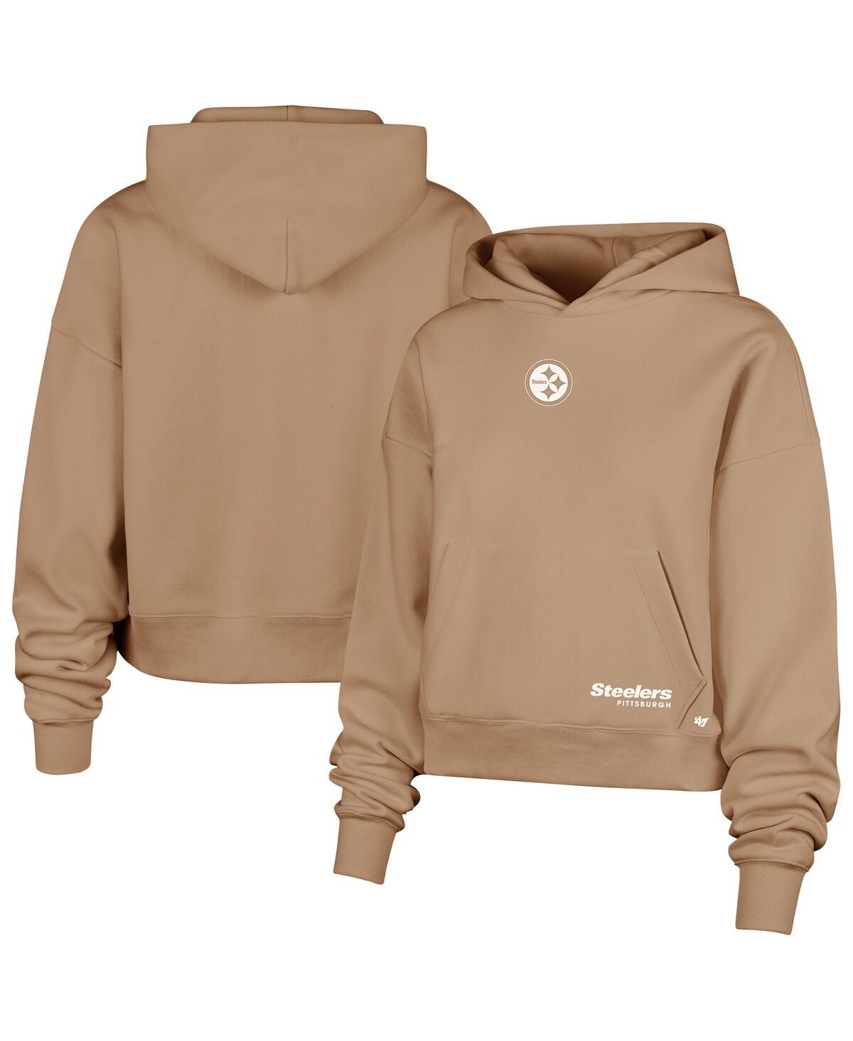 '47 Brand Women's Brown Pittsburgh Steelers Sue Foundation Portabella Hoodie Sweatshirt