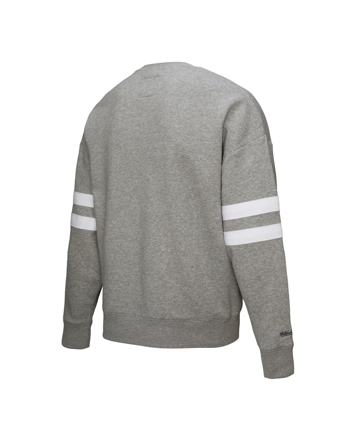 Mitchell & Ness Women's Heather Gray Boston Bruins Logo Lightweight Pullover Sweatshirt In Gray