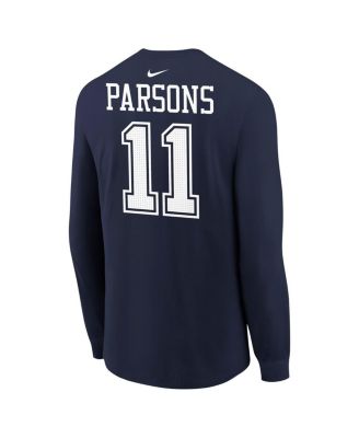 Big Boys and Girls Micah Parsons Navy Dallas Cowboys Player Name Number Long Sleeve T-Shirt