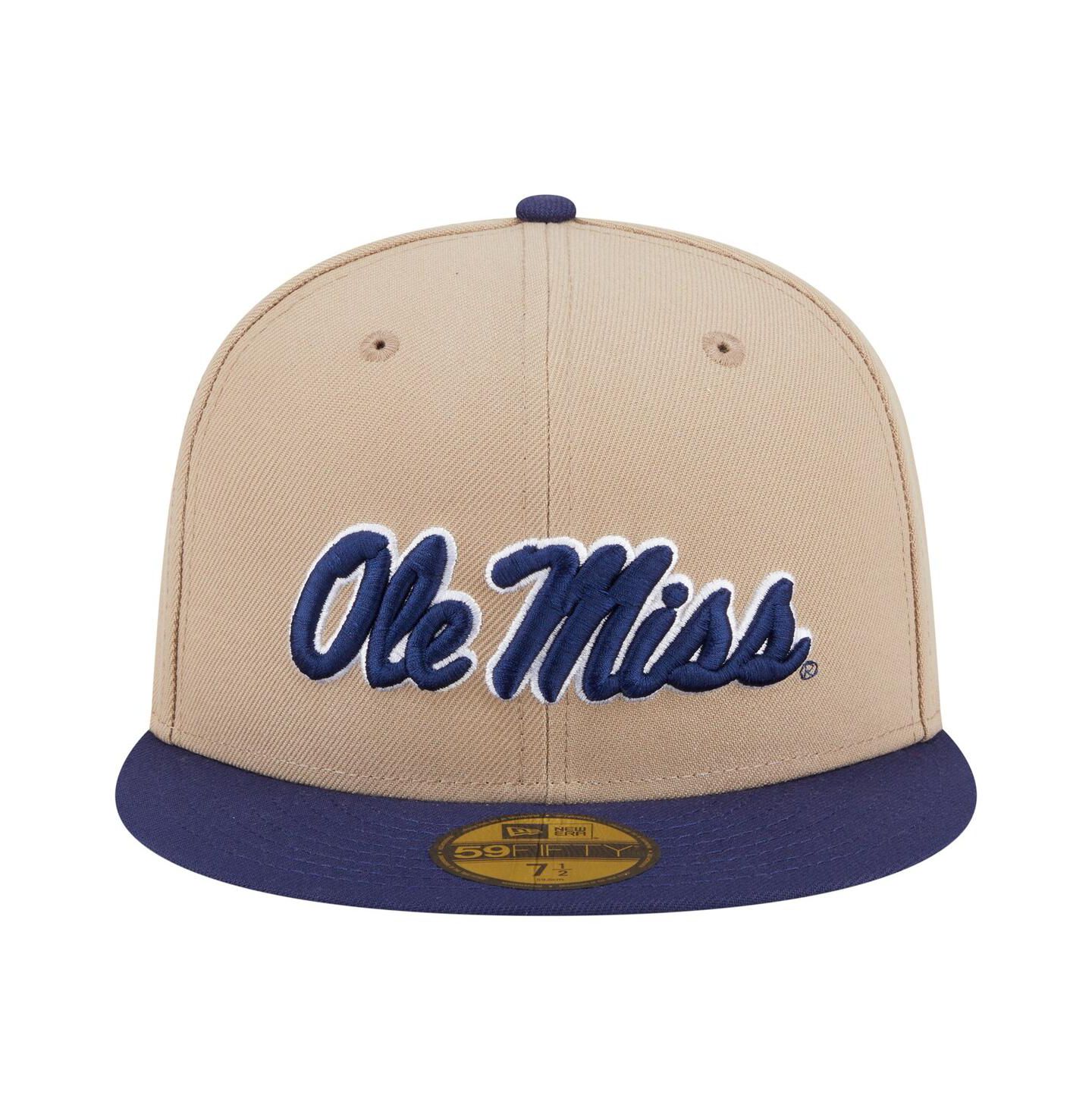 Мужская кепка New Era Khaki Ole Miss Rebels Two-Tone 59FIFTY Fitted Hat — фото 5