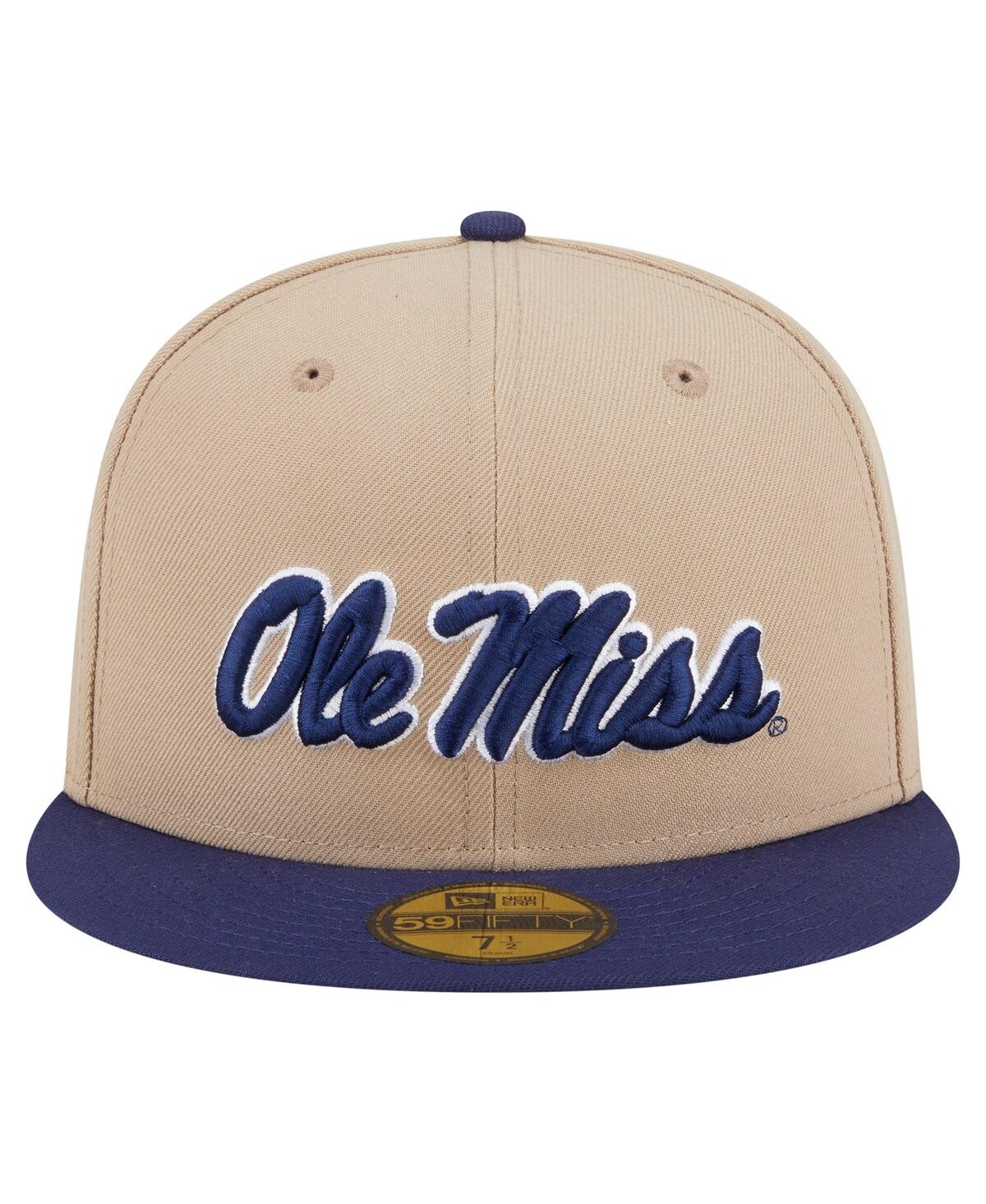 New Era Men'sâ Khaki Ole Miss Rebels Two-tone 59fifty Fitted Hat In Neutral