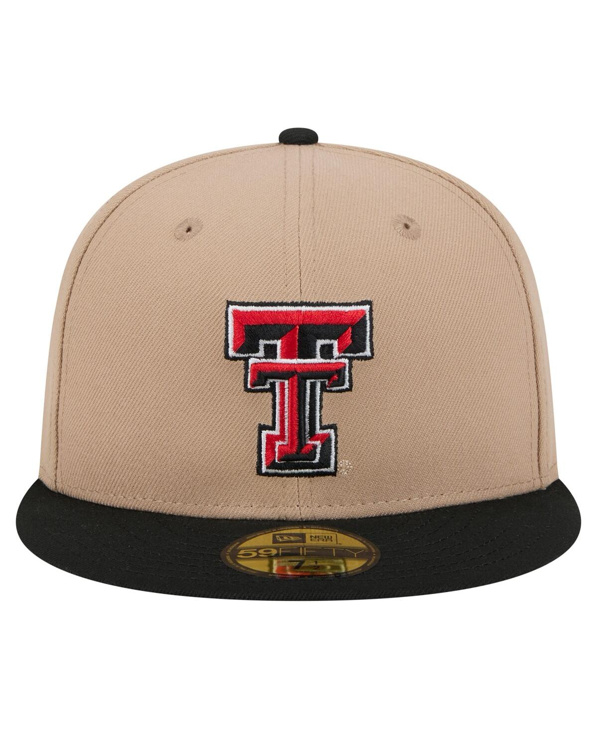 New Era Men'sâ Khaki Texas Tech Red Raiders Two-tone 59fifty Fitted Hat In Brown