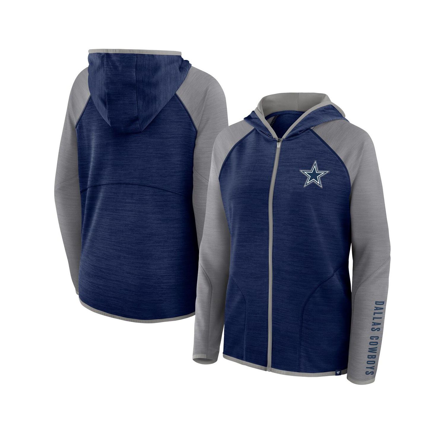 Women's Navy Dallas Cowboys Plus Size End Around Pass Full-Zip Hoodie