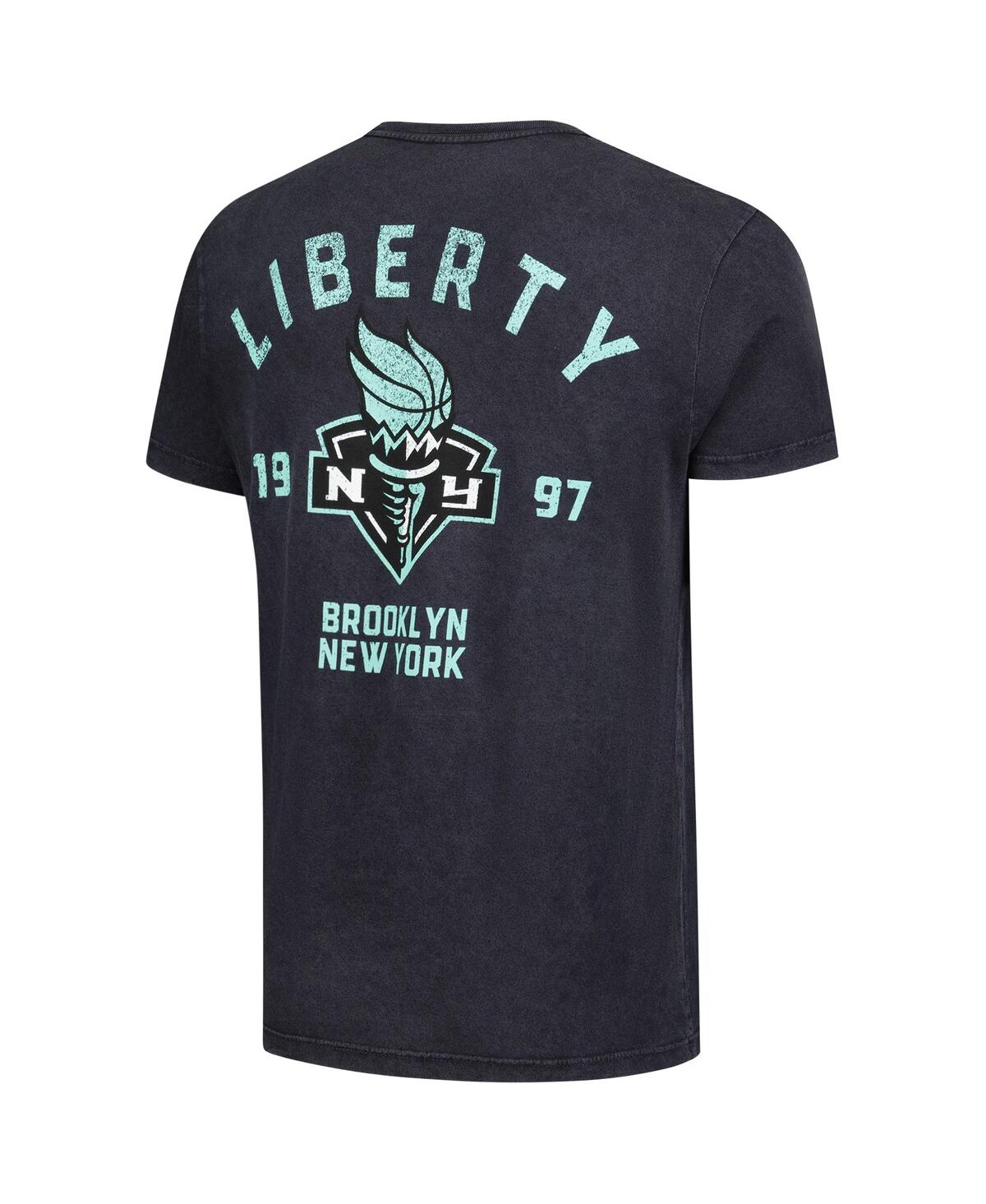 Stadium Essentials Men's And Women's Black New York Liberty Oversized Vintage Wash T-shirt In Black