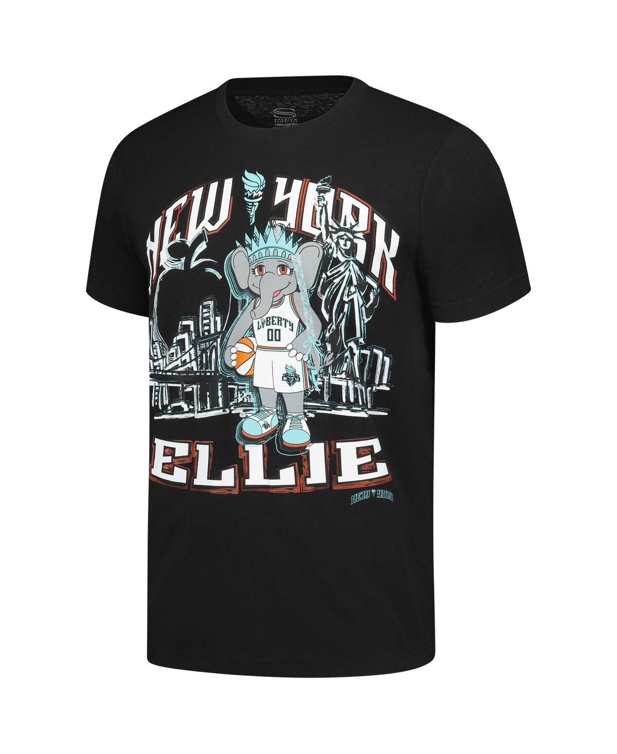 Stadium Essentials Men's And Women's Black New York Liberty Ellie Mascot City Elementized T-shirt In Black