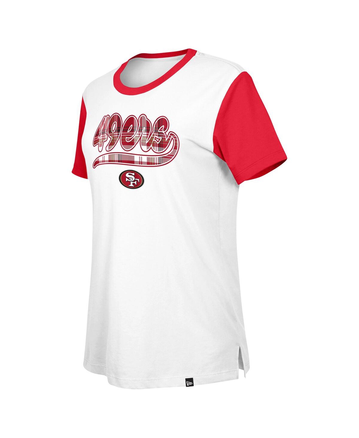 New Era Women's White/scarlet San Francisco 49ers 3rd Down T-shirt In White