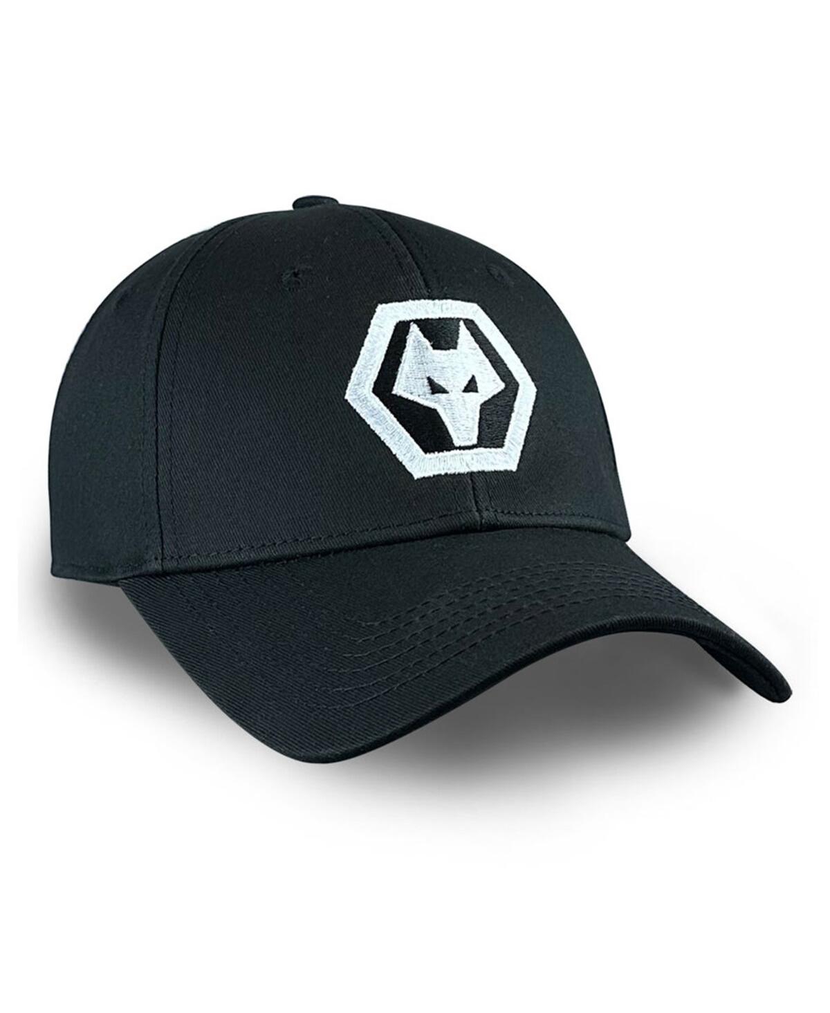 1863fc Men's Black Wolverhampton Wanderers Mono Badge Adjustable Hat In Black