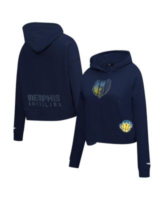 Pro Standard - Women's Navy Memphis Grizzlies Jewels Cropped Pullover Hoodie