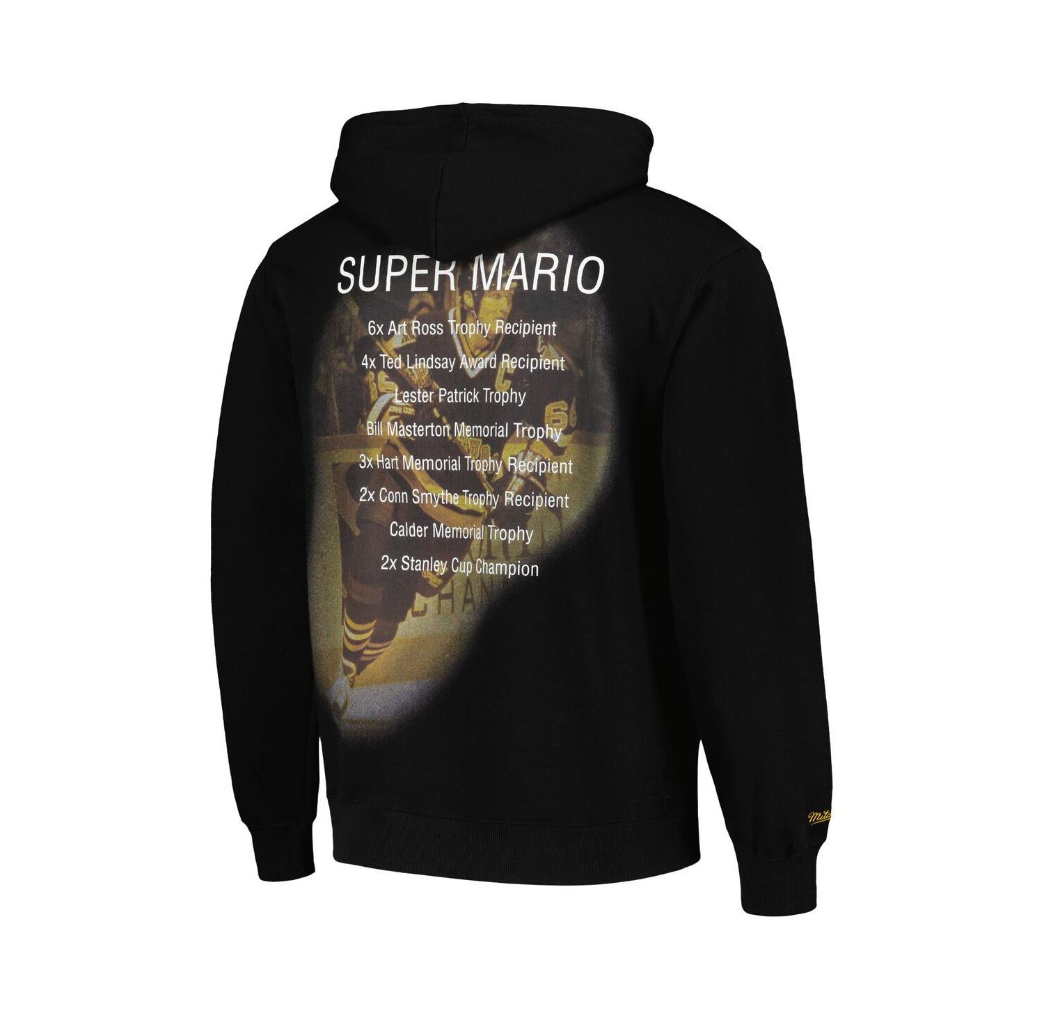 Men's Mario Lemieux Black Pittsburgh Penguins Premium Name & Number Fleece Pullover Sweatshirt