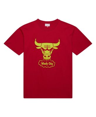 Men's Red Chicago Bulls Hardwood Classics Neon Nights Premium T-Shirt